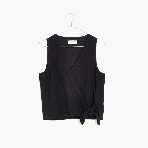 Madewell Wrap-Tie Tank Top black - Picture 1 of 6
